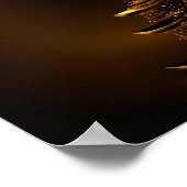 Gold kerstboom op een zwarte achtergrond. poster (Hoek)