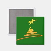 Gold-kerstboom op Green Magnet (Voorkant / Achterkant)