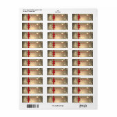 Gold kerstboom, Red Bow, feestdag Etiket (Full Sheet)