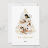 Gold kerstboom Twee foto 2022 Feestdagenkaart (Achterkant)