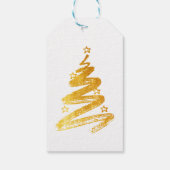Gold kerstboomfeestdag cadeaulabel (Achterkant)