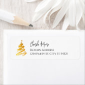 Gold kerstboomfeestdag etiket (Insitu)