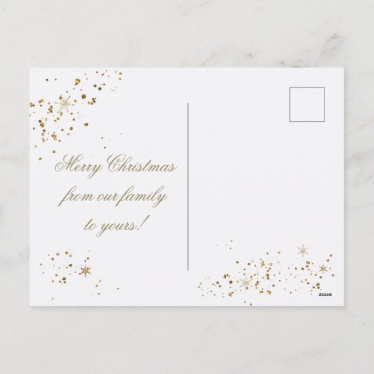 Gold kerstboomfeestdag feestdagenkaart (Achterkant)