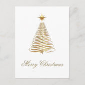 Gold kerstboomfeestdag feestdagenkaart (Voorkant)