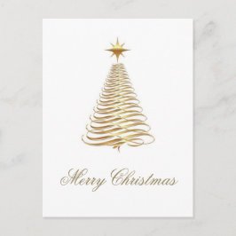 Gold kerstboomfeestdag feestdagenkaart