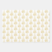 Gold kerstboomfeestdag inpakpapier vel (Voorkant 3)