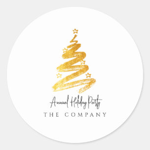 Gold kerstboomfeestdag ronde sticker