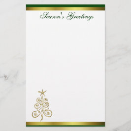 Gold kerstboomvakantie briefpapier