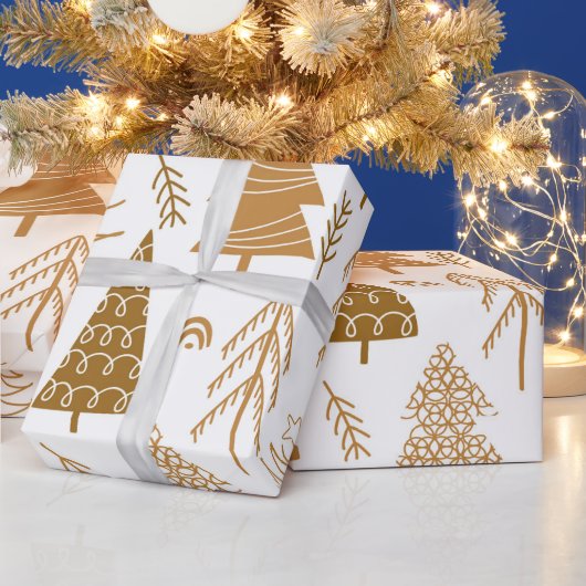 Gold kerstboomvakantie cadeaupapier (Feestdagen)