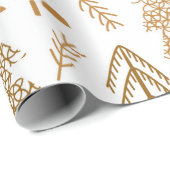 Gold kerstboomvakantie cadeaupapier (Rol Hoek)