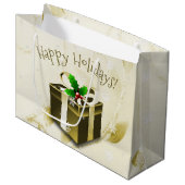 Gold kerstcadeau cadeau groot cadeauzakje (Voorkant Gekanteld)