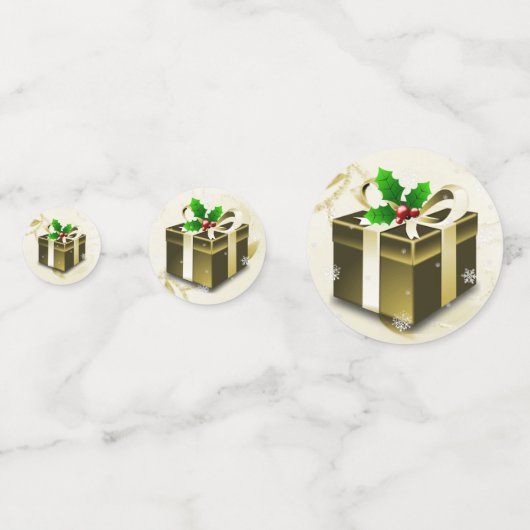 Gold kerstcadeau-Confetti Confetti (Voorkanten)