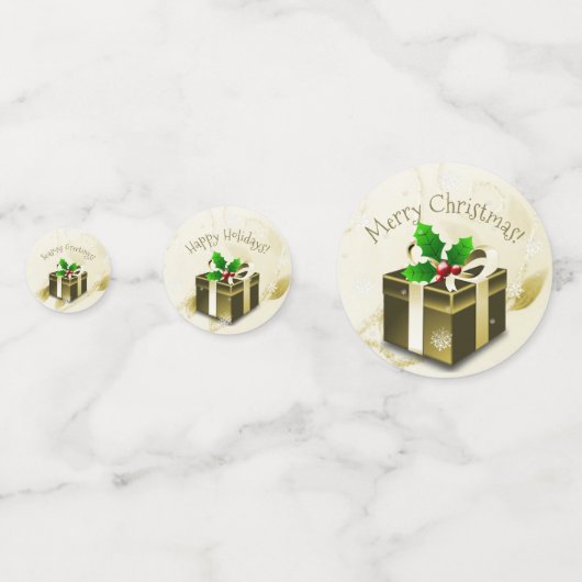 Gold kerstcadeau-Confetti Confetti (Achterkanten)