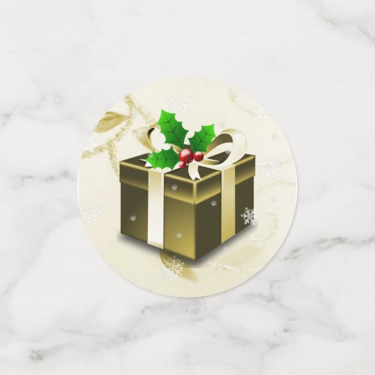 Gold kerstcadeau-Confetti Confetti (Kleine voorkant)