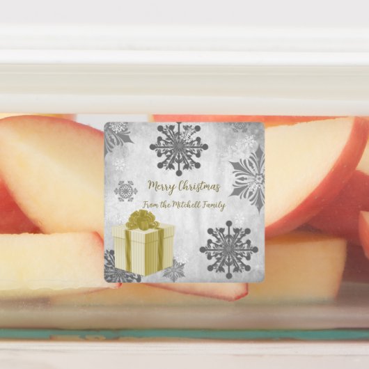 Gold kerstcadeau-feestdag baklabels labels (Aangebracht)