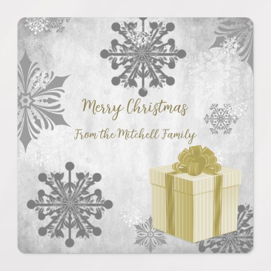 Gold kerstcadeau-feestdag baklabels labels (Design 2)