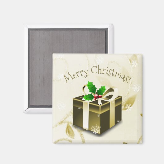 Gold Kerstcadeau Magnet (Voorkant / Achterkant)