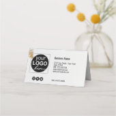 Gold-kerstcadeau met gouden neusvlokken plaatskaartje (Achterkant)