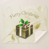Gold kerstcadeau Sherpa Blanket Deken (Voorkant (horizontaal))