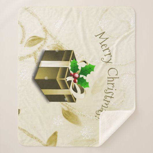 Gold kerstcadeau Sherpa Blanket Sherpa Deken (Voorkant)