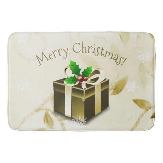 Gold kerstcadeau voor kerstcadeaus badmat (Voorkant)