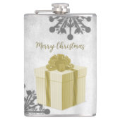 Gold kerstcadeaufeestfles heupfles (Voorkant)