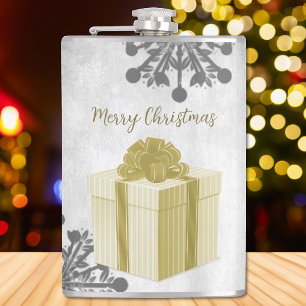 Gold kerstcadeaufeestfles heupfles