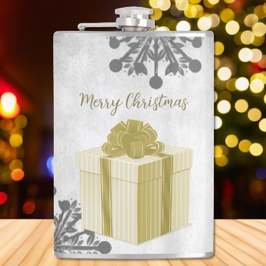 Gold kerstcadeaufeestfles heupfles
