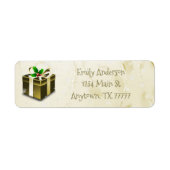 Gold kerstcadeaulabel etiket (Voorkant)