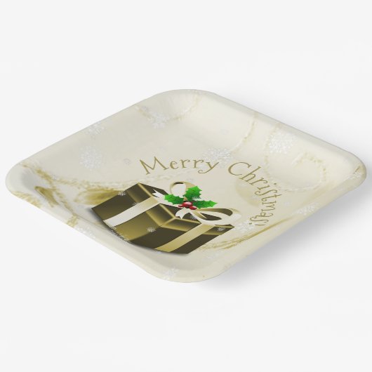 Gold kerstcadeaupapier Bord (Gebogen)