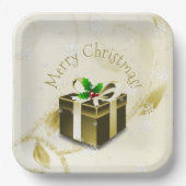 Gold kerstcadeaupapier Bord (Voorkant)