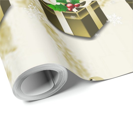 Gold kerstcadeaupapier cadeaupapier (Rol Hoek)