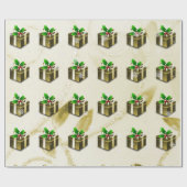 Gold kerstcadeaupapier cadeaupapier (Vlak)