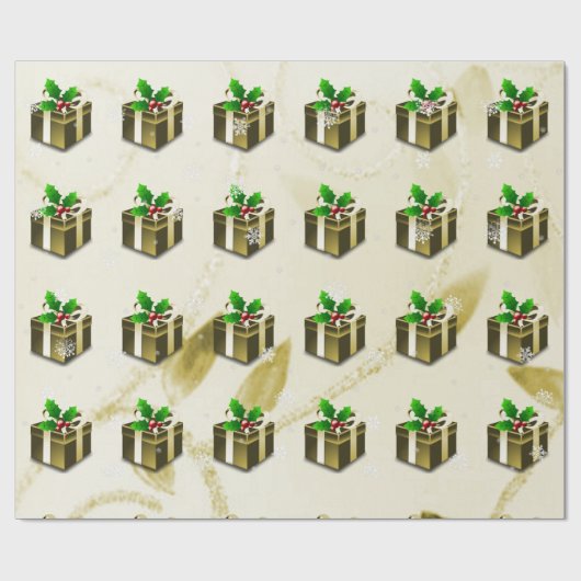 Gold kerstcadeaupapier cadeaupapier (Vlak)
