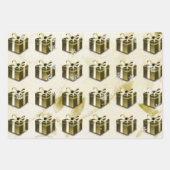 Gold kerstcadeaupapier inpakpapier vel (Voorkant 3)
