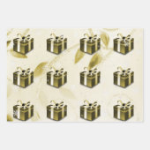 Gold kerstcadeaupapier inpakpapier vel (Voorkant 2)