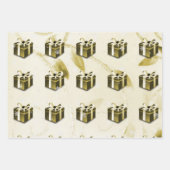 Gold kerstcadeaupapier inpakpapier vel (Voorkant)