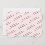 Gold kerstcadeautje Snowy Deck Fancy Knip Foto Feestdagenkaart (Achterkant)