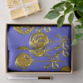 Gold kerstcadeautjes voor blauw kerstfeest tissuepapier (Geschenk)