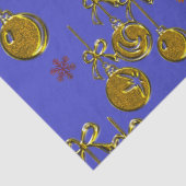 Gold kerstcadeautjes voor blauw kerstfeest tissuepapier (Detail)