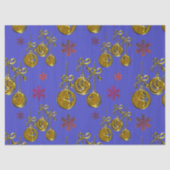 Gold kerstcadeautjes voor blauw kerstfeest tissuepapier (Voorkant)