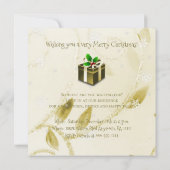 Gold kerstcadeauuitnodiging kaart (Achterkant)