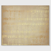  Gold-kerstcarolmuziek Cadeaupapier (Vlak)