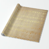  Gold-kerstcarolmuziek Cadeaupapier (Uitgerold)