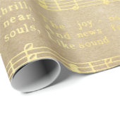  Gold-kerstcarolmuziek Cadeaupapier (Rol Hoek)