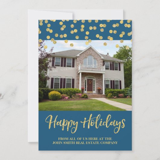 Gold-kerstConfetti — Echte foto-kaart Feestdagenkaart (Voorkant)