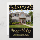 Gold-kerstConfetti — Echte foto-kaart Feestdagenkaart (Voorkant / Achterkant)