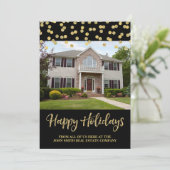 Gold-kerstConfetti — Echte foto-kaart Feestdagenkaart (Staand voorkant)