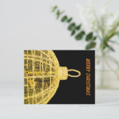 Gold kerstdecoratie briefkaart (Staand voorkant)