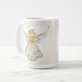 Gold Kerstengel van Grace Sunrays Koffiemok (Voorkant links)